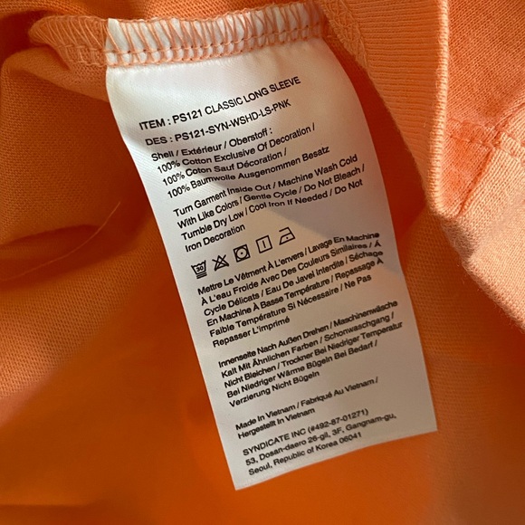 NWT Peloton Pink/Orange Classic Long Sleeve Top Size S - Picture 7 of 8